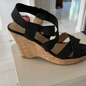 Women’s black strappy sandals